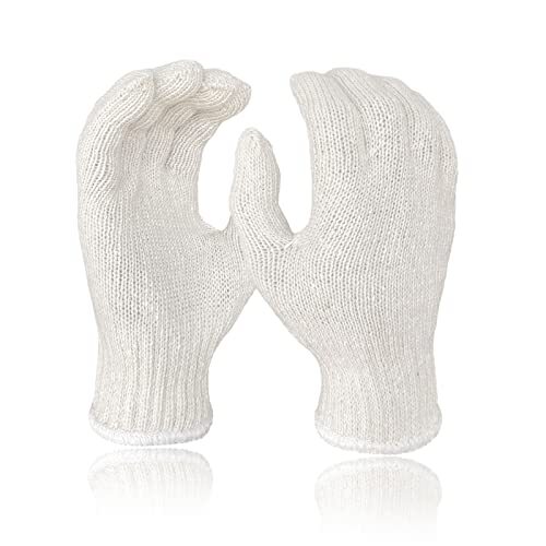 12 Pairs Cotton Glove Liners for BBQ, Cooking, Grilling, Large