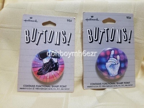 Moonwalk Button Rare Vintage Hallmark 1984 Michael Jackson Moonwalk Glove Button Pin ...
