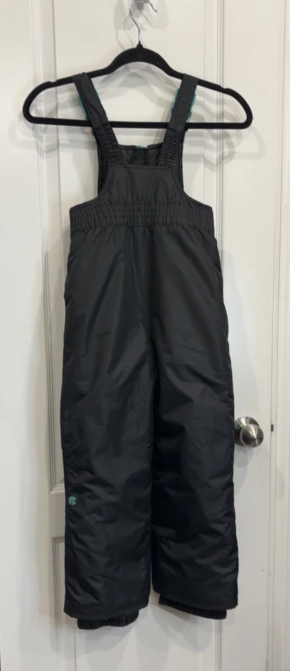 CHAMPION (NUEVO CON ETIQUETAS) Niña Nieve Babero Pantalones Mono Pequeño 6-6X Negro y Verde azulado Foto 2 de 4