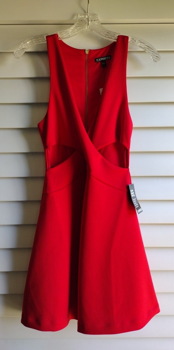 open lace back dress Poppy Cut Out High Slit Red Sequin Mini Dress main image 0