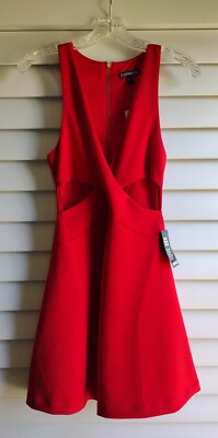express red cut out dress Strapless Cutout Tie Wrap Midi Sheath Dress