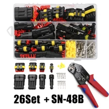 352 Waterproof Automotive Wire Connectors Plug Terminals Crimping Plier Tool kit