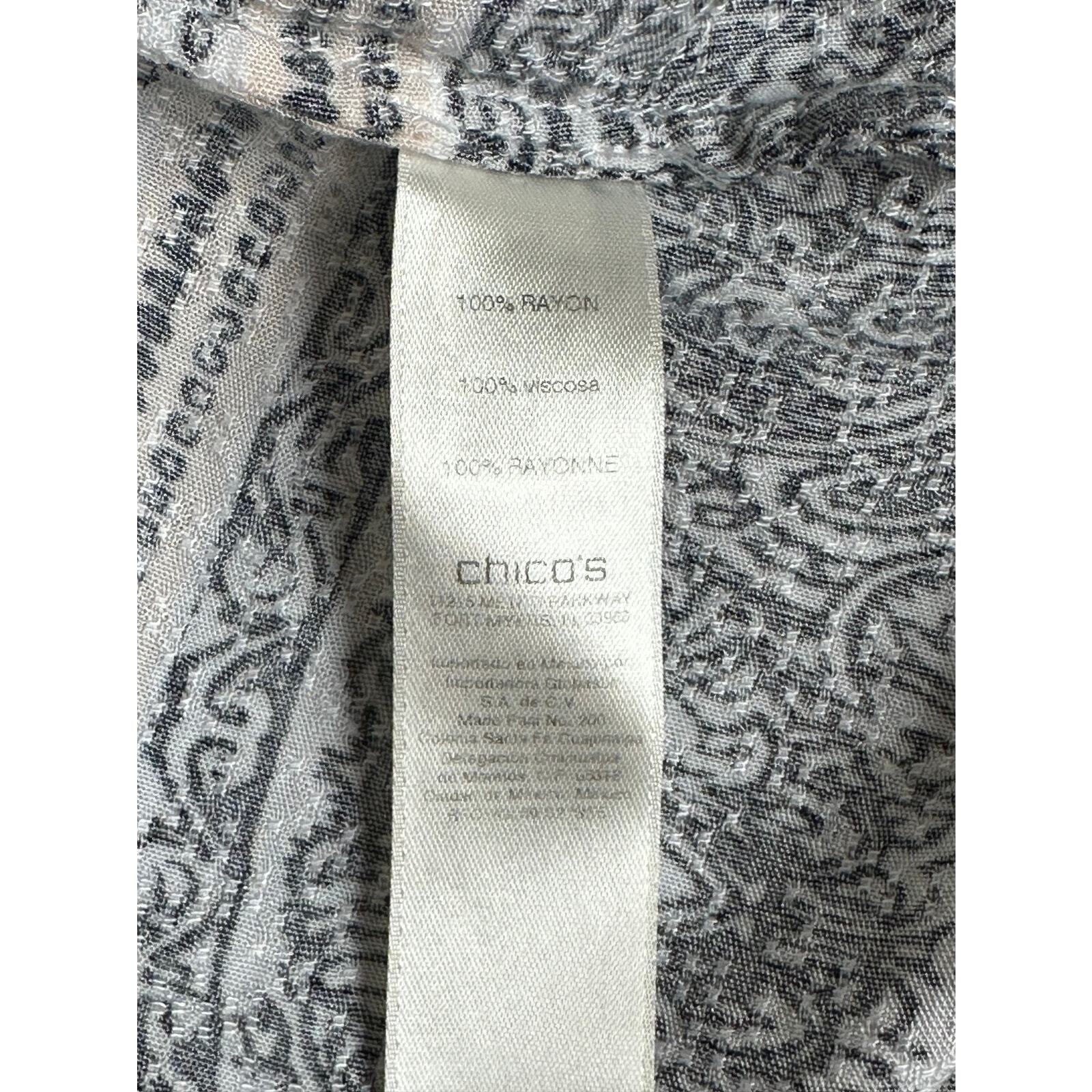 Chico's Multi Colored Printed L/S Buttoned Tunic … - image 6