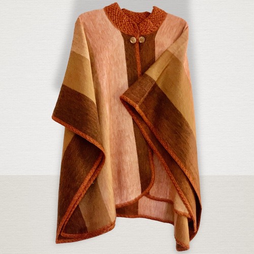 Soft & Cozy Alpaca Hand-knitted Poncho open style Imported S000081 - Picture 7 of 12