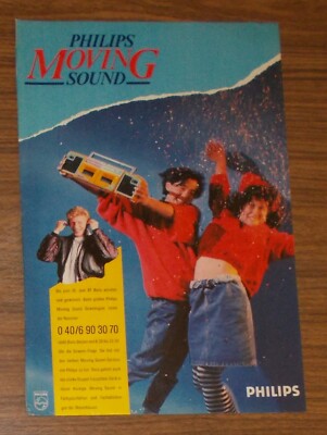 Rare Advertising PHILIPS Moving Sound Double Cassette Deck Boris Becker 1987