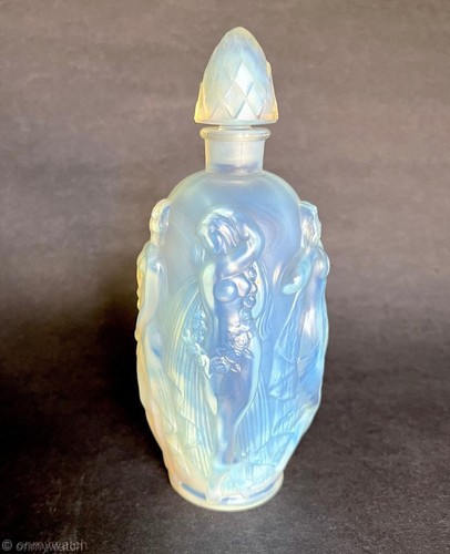 SABINO Vtg SiGNED Opalescent Glass Perfume Bottle FRANCE Gaite Nude Nymph PARIS - Picture 4 of 24