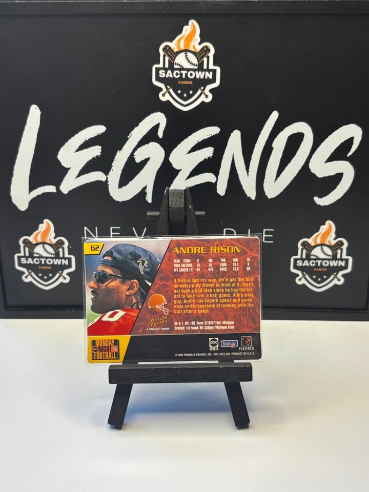 1995 Action Packed Monday Night Football Andre Rison #62 Cleveland Browns - Image 2 of 2