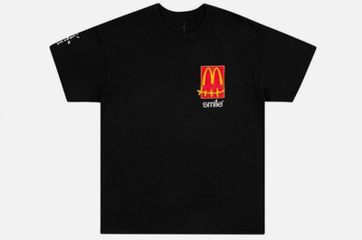 Travis Scott Cactus Jack x McDonalds Rap Smile T-Shirt M Medium BLACK