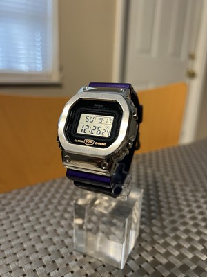 Gshock DW5600 Mod Custom Skmei Watch Purple Silver Bezel