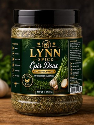 LYNN SPICE Epis Doux Haitian Green Seasoning, All Natural, 16 oz (454g)