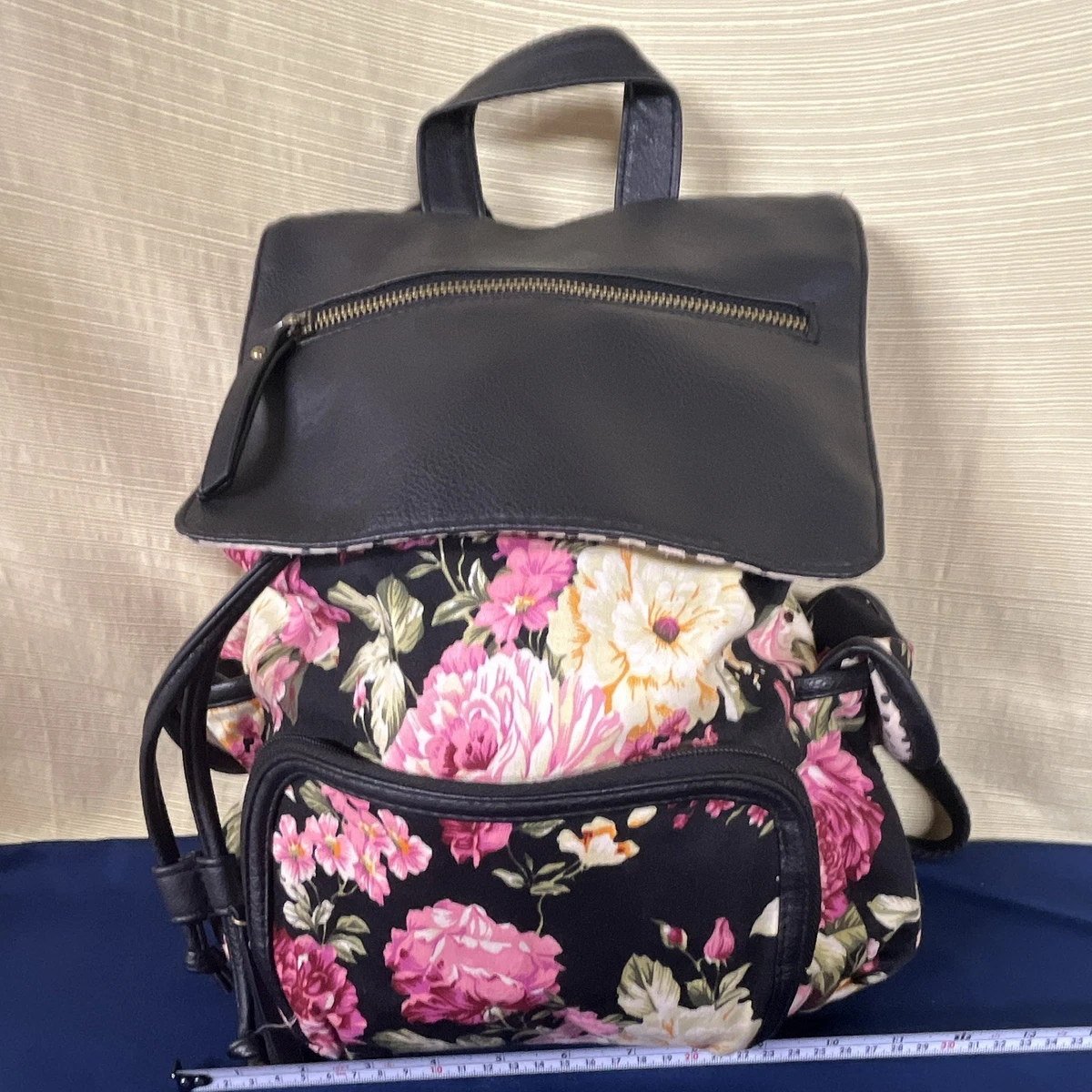 Madden Girl Backpack Faux Leather Foldover Flap Gold Hardware Sleek Urban Madden Girl Faux Leather Exterior Backpack Bags & Handbags  main image 3