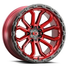 20x9 Vision 405 Korupt Gloss Red W Gloss Black Lip Wheels 6x5.5 0mm Set Of 4