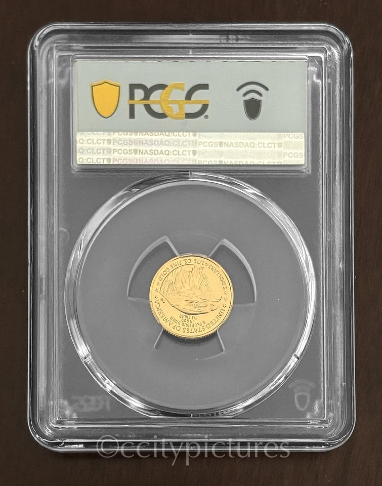2021 $5 American Gold Eagle - Type 2 - 1/10 oz PCGS MS70 FDOI Flag Label - Image 2 of 2