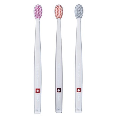 TELLO 3940 Adult Medium Swiss Toothbrush for Gentle Cleaning with Ergonomic H...