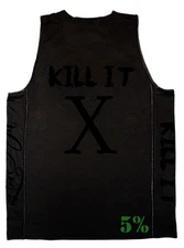 #34 Rich Piana 5% Basketball Jersey (Black/Green)