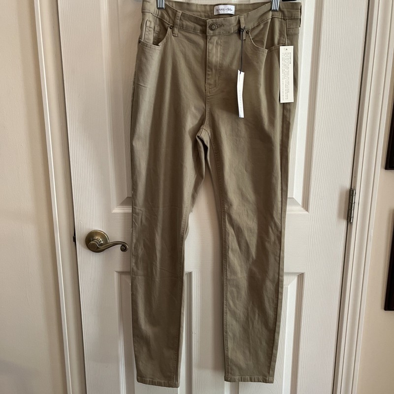 Khaki +Blue Woman’s Slacks Size 10  Tan New W Tags