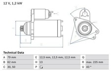 BOSCH Starter Motor for Volkswagen T-Cross TSi DLAA 1.0 June 2020 to Present 