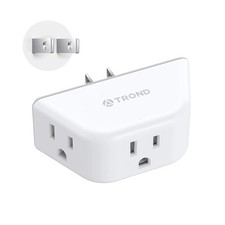 TROND 2 Prong to 3 Prong Outlet Adapter, 3-Way Angled Plug Extender with 3 AC So