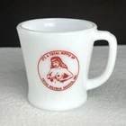 RARE! Vtg Nipple Up Total Oilfield Service Sexy Advertising Promo Fire-King Mug