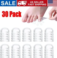 30 Pcs Clear Silicone Toe Protectors, Breathable and Anti-Friction Toe Covers