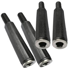 CESS 1/4 Inch TS Female Jack Cable 637: 6.35mm Stereo Jack,4-Pack, Black