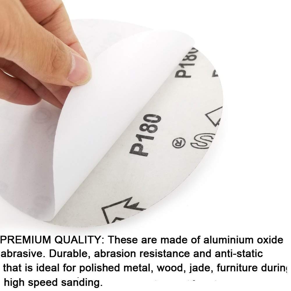9-Inch NO-Hole PSA Aluminum Oxide Self Stick Sanding Disc, 5 Each of 80 120 1...