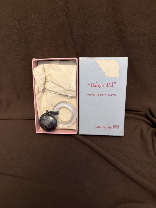 Sterling By LUNT Sterling Silver Baby Rattle Teething Ring