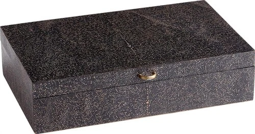 Container CYAN DESIGN PUMA Boho Black Bronze Leather Wood - Picture 1 of 4