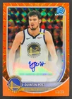 Quinten Post 2025-26 Bowman Chrome Auto Orange Geometric Refractor Warriors /25