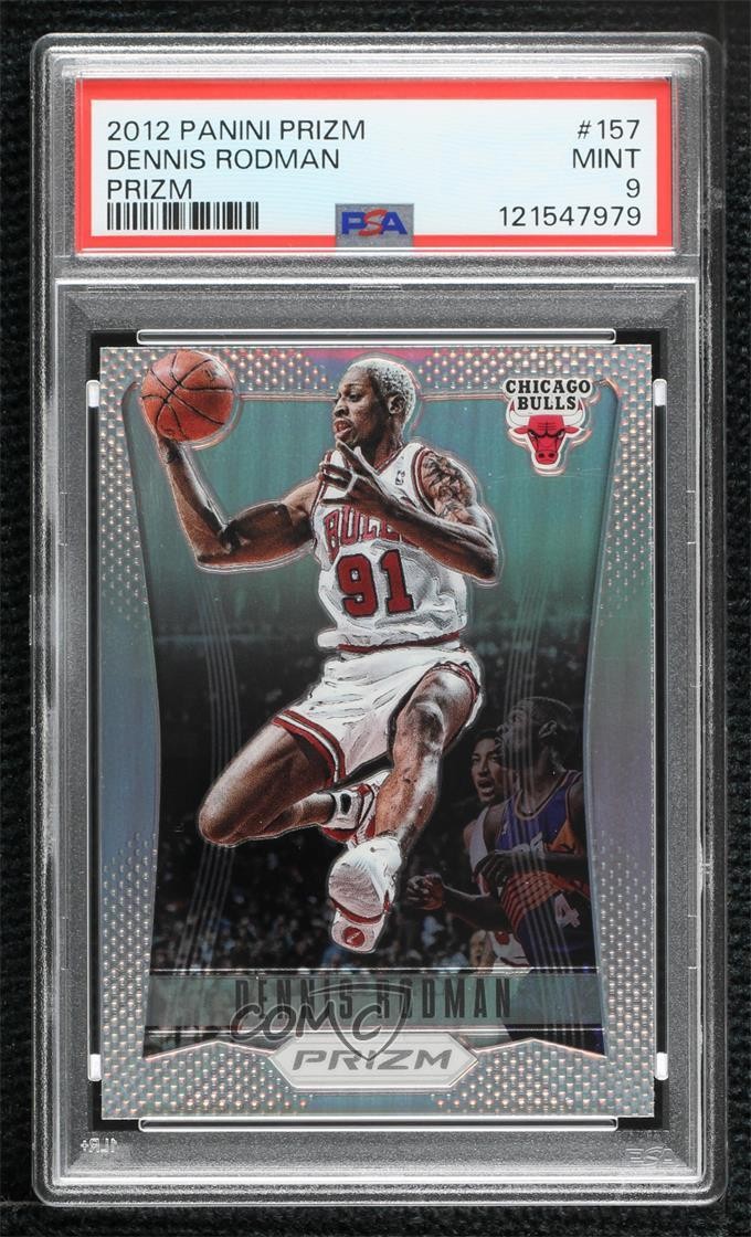 2012-13 Panini Prizm Silver Prizm Dennis Rodman #157 PSA 9 MINT HOF 7f0