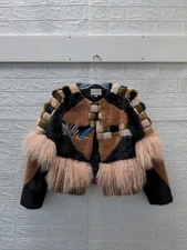 Pre-owned Alexis Kotto Faux Fur Jacket Sz M