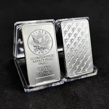 1 oz Sunshine Minting Silver Bar – .999 Fine Sealed Bullion – Troy Ounce 12.90 per troy oz