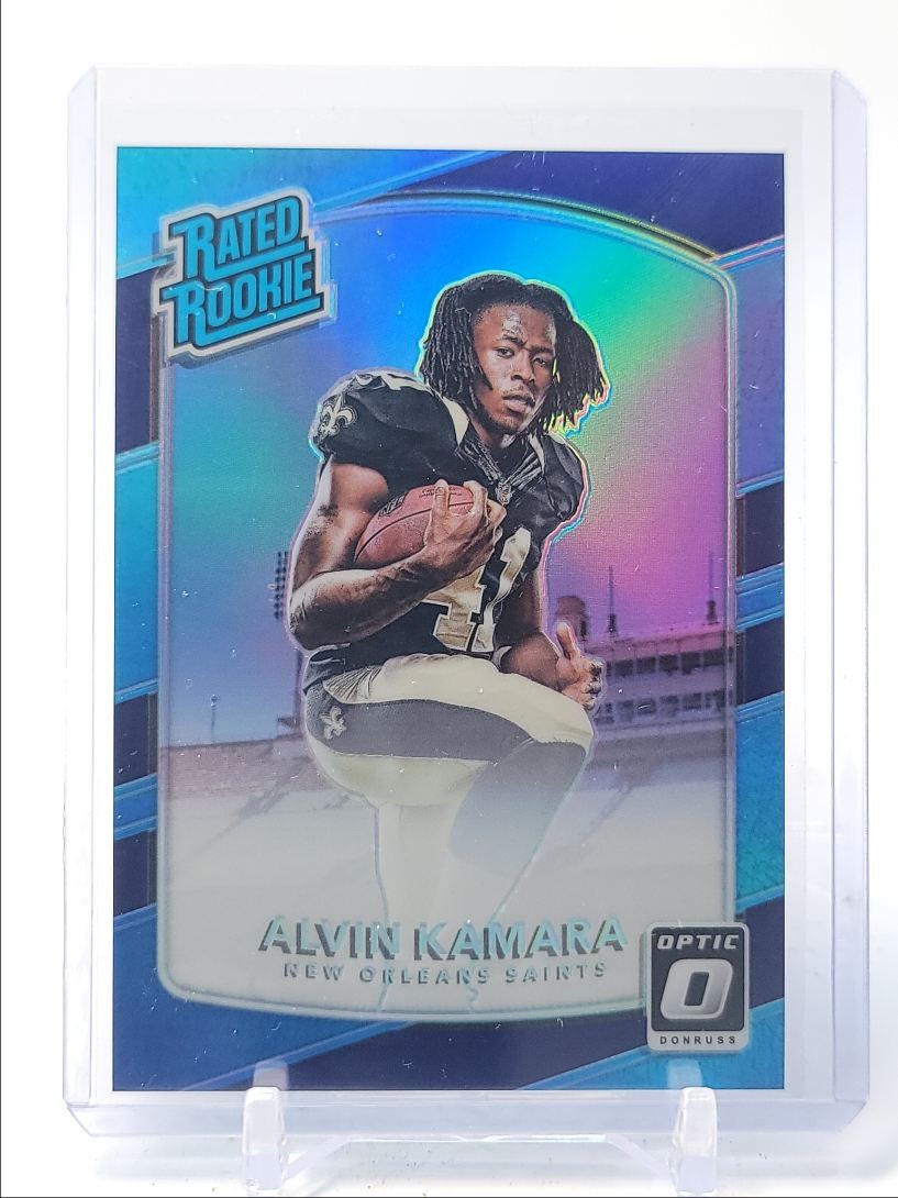 ALVIN KAMARA 2017 DONRUSS OPTIC RATED ROOKIE PURPLE PRIZM SAINTS RC /50 Q5475