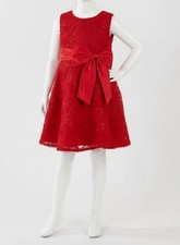 Rare Editions Kids Girl's Red Soutache Hi-Low Sleeveless Dress Size 6