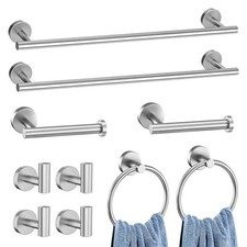 10-Piece Brushed Nickel Bathroom Accessories Set Bath Towel Bar Set Wall Mount
