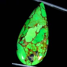 19.30Cts Lab-Created Nice Green Copper Turquoise Pear Cabochon 15X32X5MM