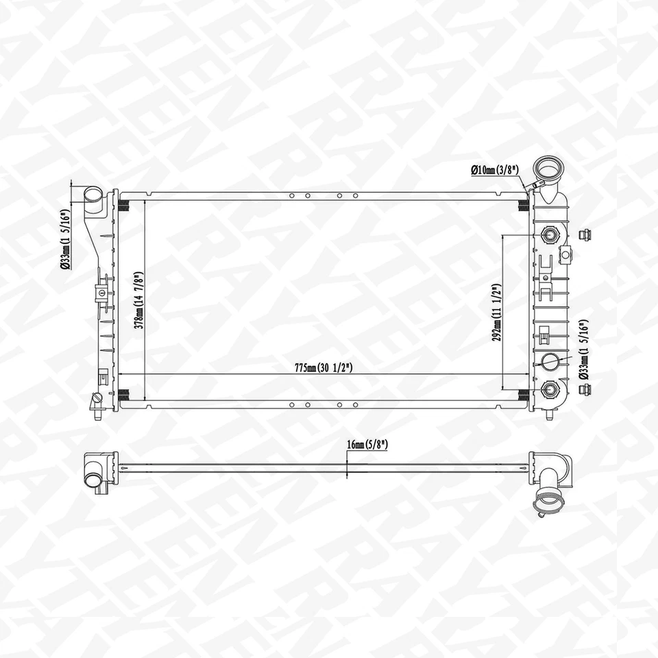 Radiator for Chevrolet Impala 2000-2003 Buick Century 2000-2005 Regal 2000-2004 - Изображение 2 из 4