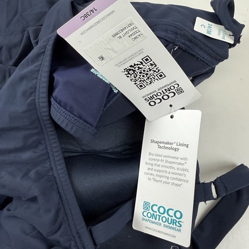 Contours Coco Reef Tankini Top Womens Size 14 38C Navy Blue Shapemaker NWT - Picture 11 of 13