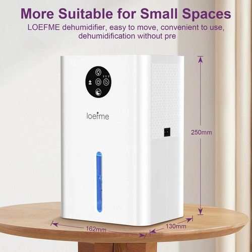 LOEFME 1.8L Dehumidifier Portable Quiet Home Air Dryer for Mould Moisture Damp