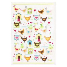 Geschirrtuch 50 x 70 cm Küchentuch Halbleinen Osterwiese Spültuch Ostern Kracht