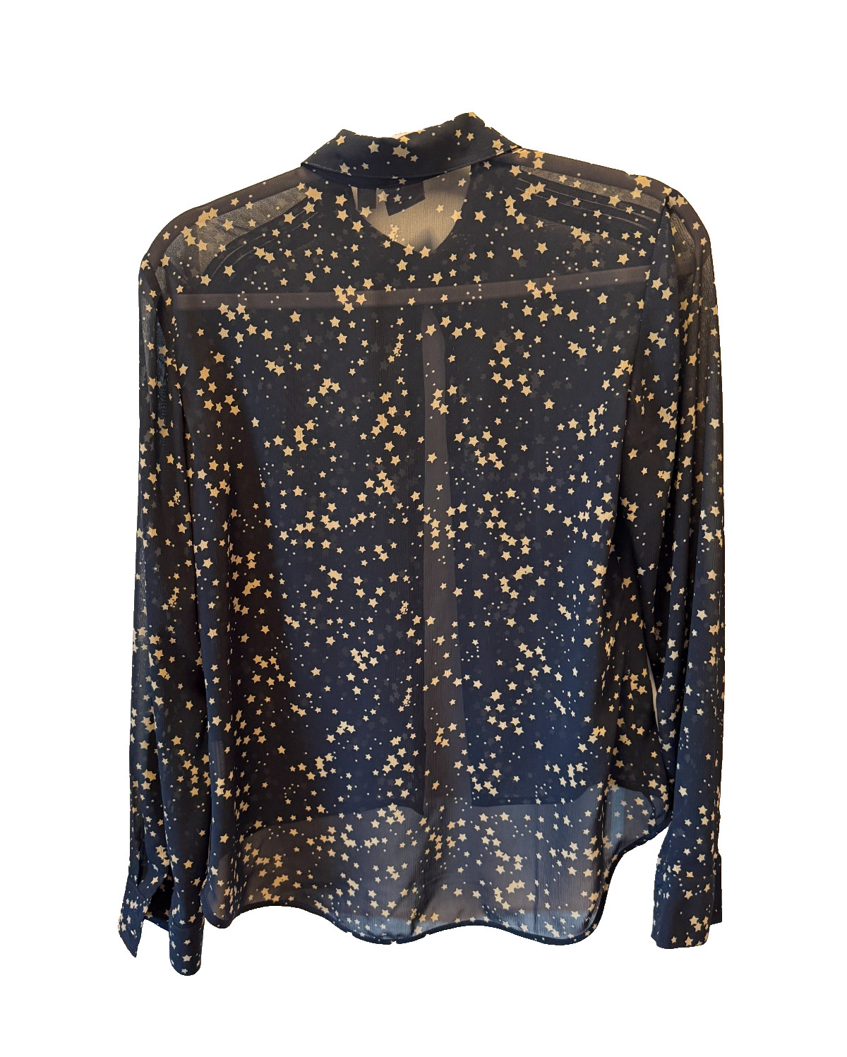 Esprit Sheer Celestial Star Print Button Down  La… - image 10