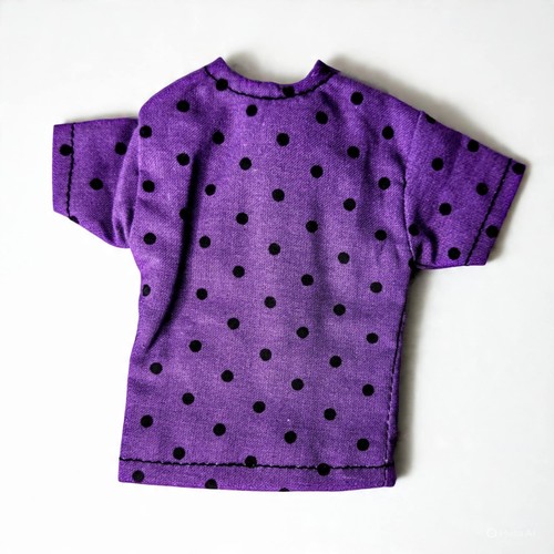 Black Poka Dot Purple Shirt Halloween T-shirt Fits 12" Boy Fashion Doll 1:6