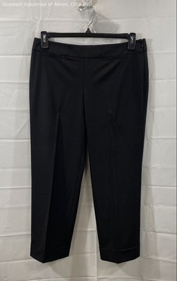 Loft Women's Marisa Fit Black Cropped Cuffed Trousers Size 6