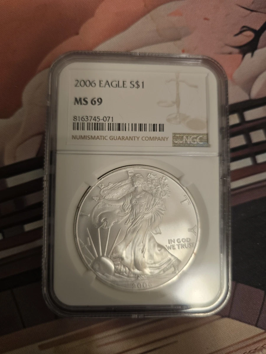 25+ American Eagle MS 69 Graded 2006 Silver Bullion Coins for sale