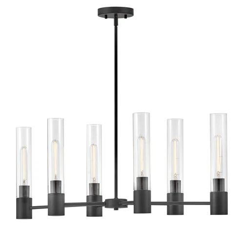 Lark 85406 Shea 6 Light 34"W Linear Chandelier - Black - Picture 10 of 11
