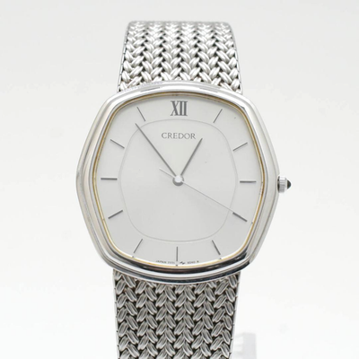 SEIKO CREDOR 7771-5040 Vintage Silver Dial Quartz Men's Luxury