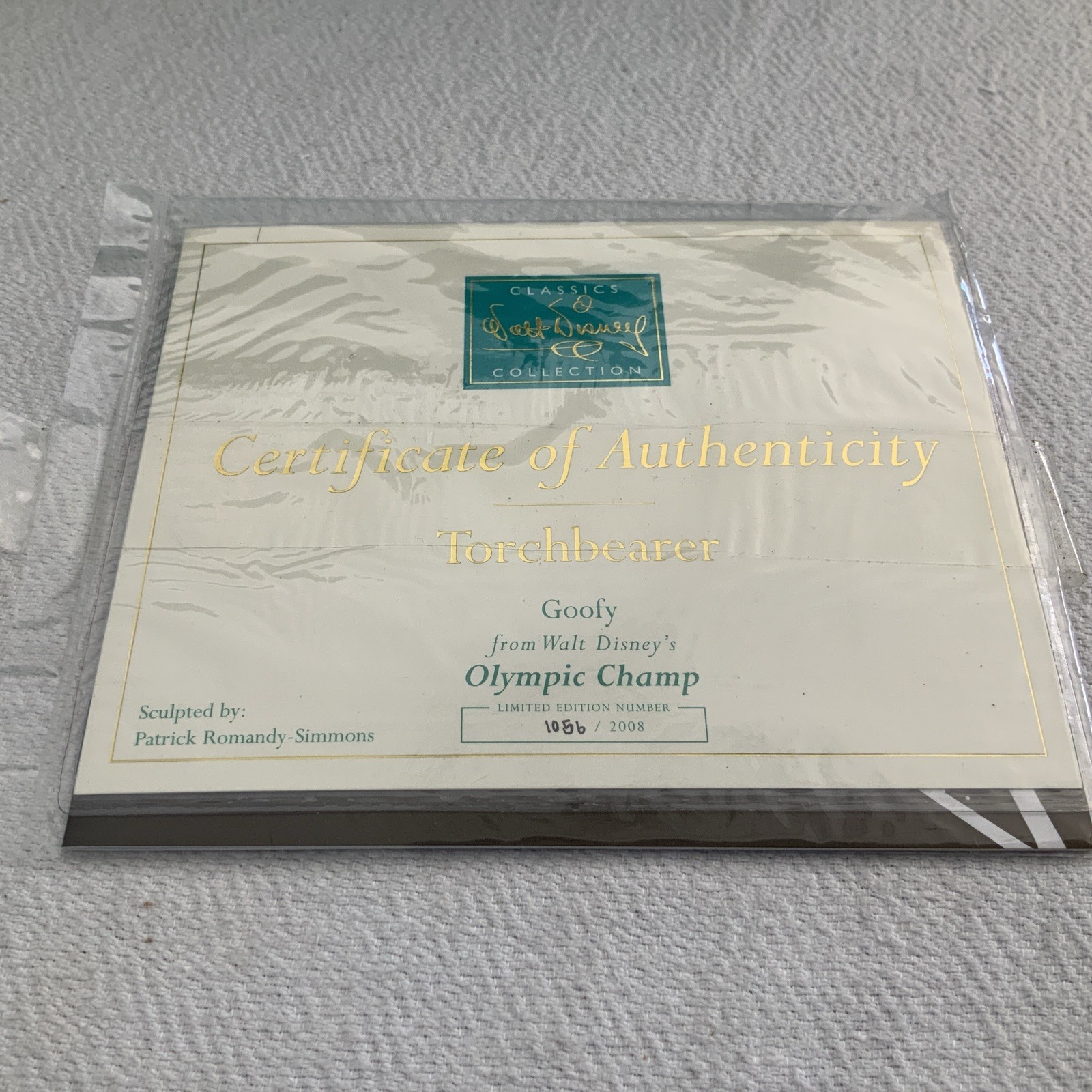 WDCC Olympic Champ’s Goofy “Torchbearer” N.L.E.