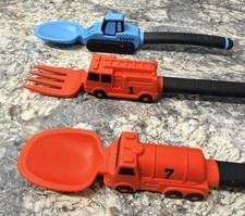 Kids Vehicle Utensils, 2 Spoons, 1 Fork