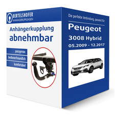 TowCar Anhängerkupplung abnehmbar für PEUGEOT 3008 Hybrid I Typ 0U AHK