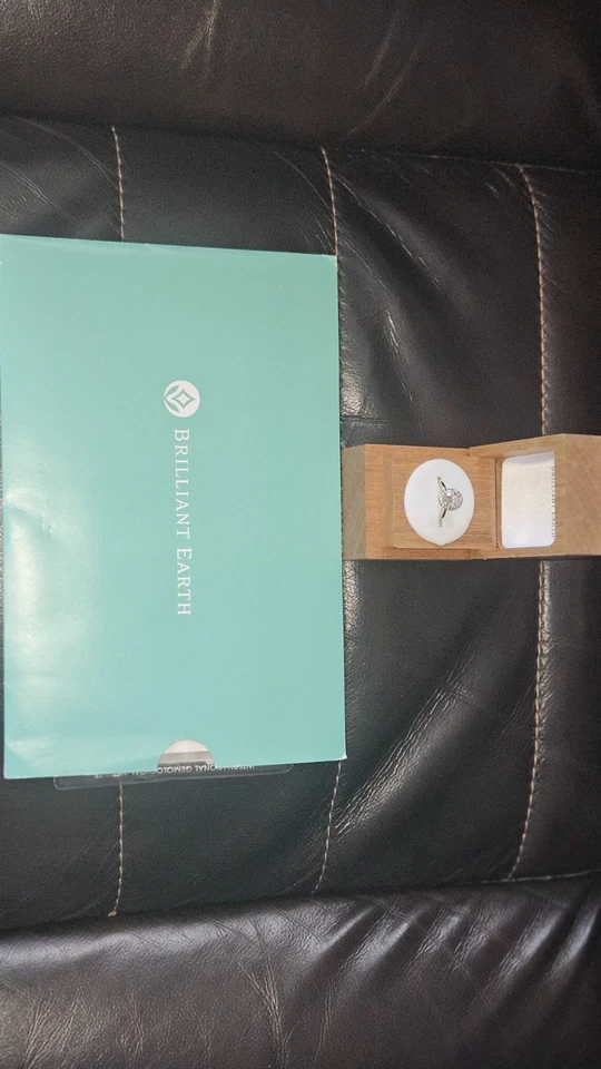 Diamond Engagement Ring Lab Created 3.0 Total CT. Weight 18k White Gold Band - Image 4 of 4